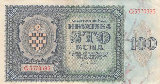 Kroatien p2 100 Kuna 1941